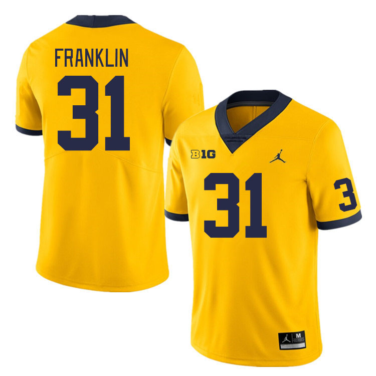 Michigan Wolverines #31 Leon Franklin College Football Jerseys Stitched Sale-Maize
